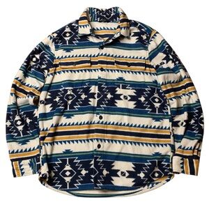 George Men’s Southwestern Aztec Fleece Shirt Jacket Shacket Medium